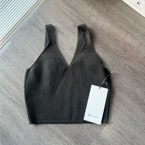 Lululemon Black Ribbed Knit Cropped Tank